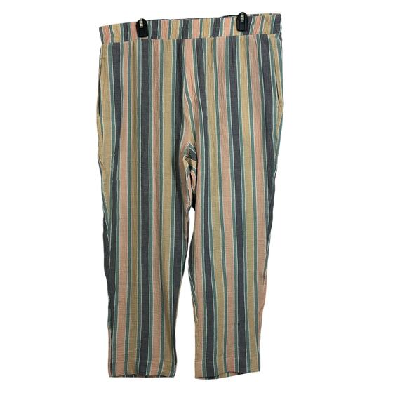 Angel jeans 100% cotton gauze striped wide leg pants Beachy boho 1X - Picture 1 of 6